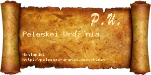 Peleskei Uránia névjegykártya